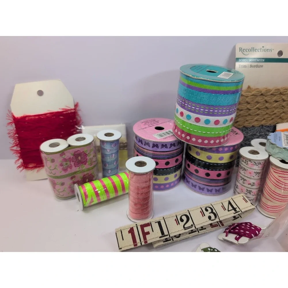 New Trim And Ribbon Lot Floral Butterfly Polka Dot‎ Striped Etc
